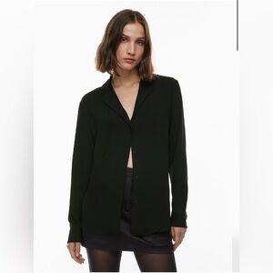 Aritzia Oversized Long Sleeve Top with Buttons Size M